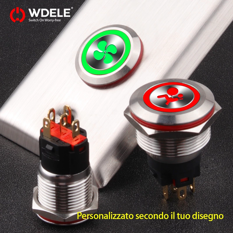 Interruttori a pulsante in metallo personalizzati serie WD-A