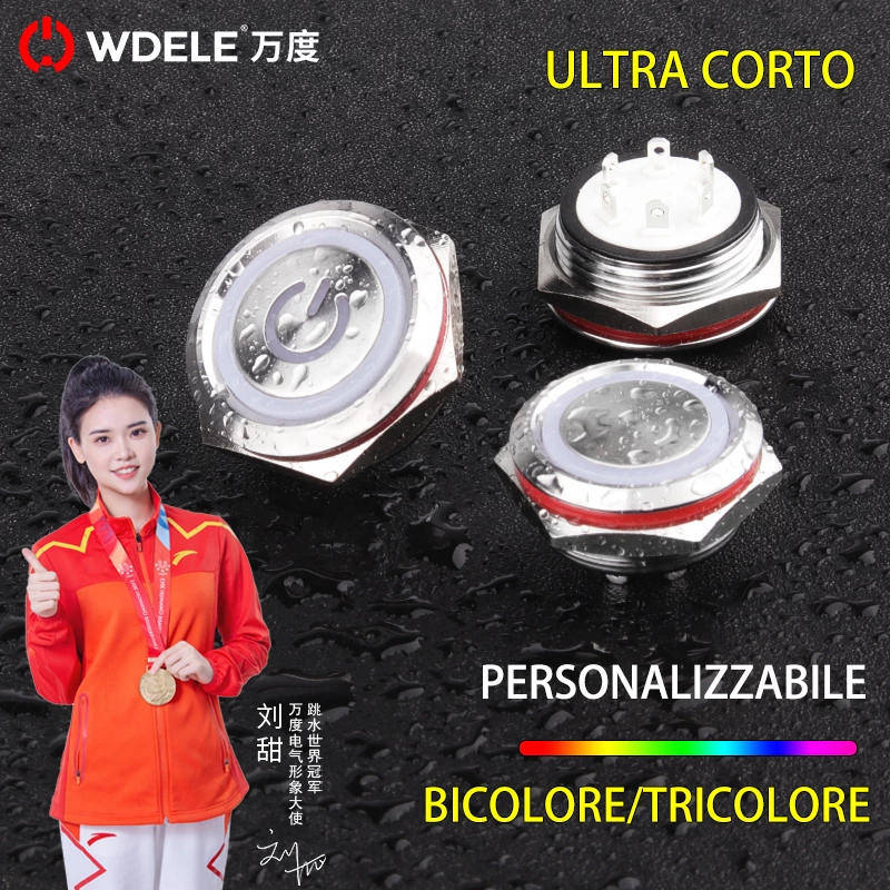 Pulsante metallico a sfioramento leggero serie WD-C