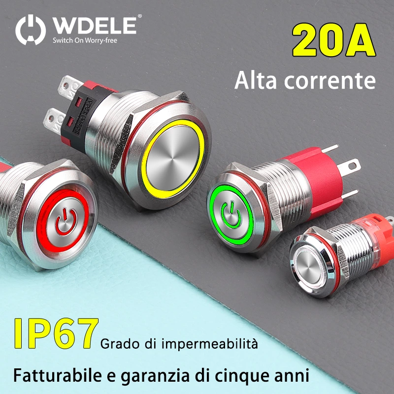 Pulsante metallico ad alta corrente serie WD-D