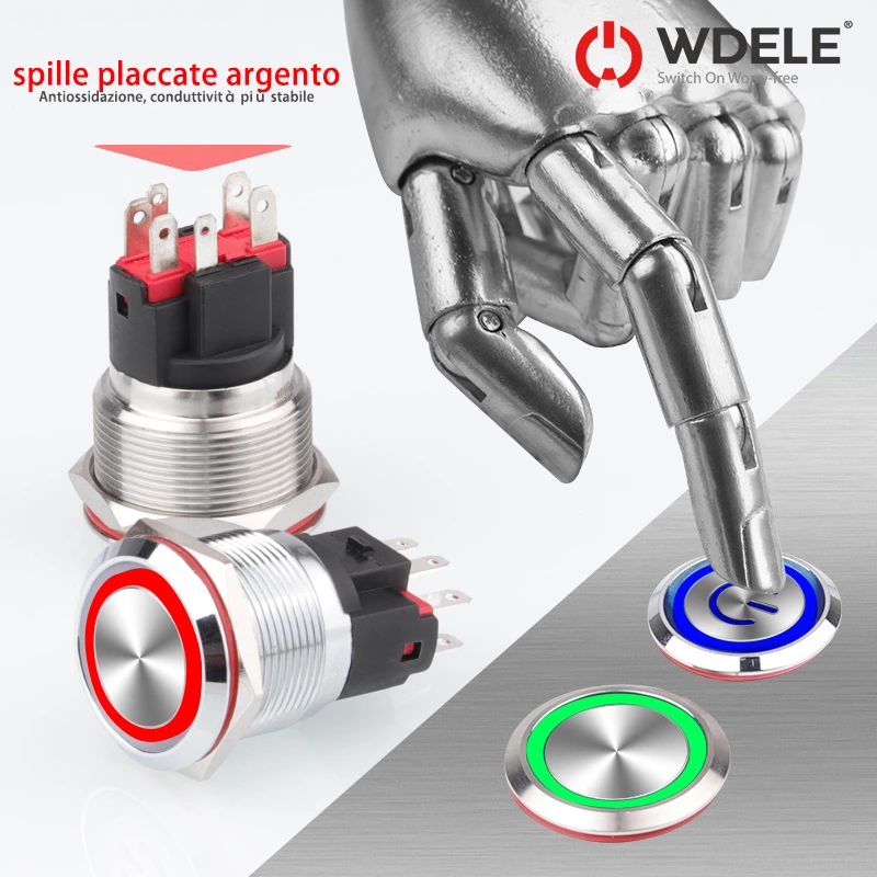 Interruttore a pulsante in metallo ad alta corrente serie WD-E