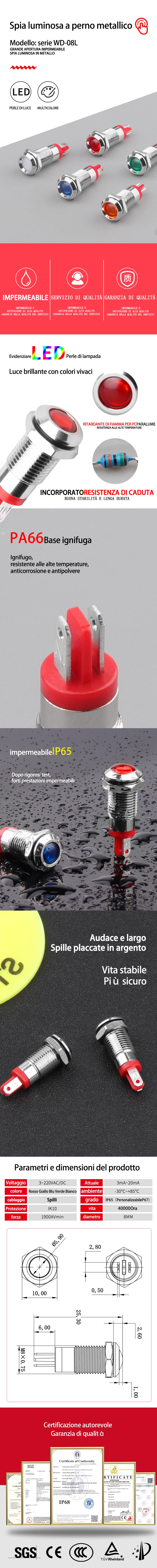 Indicatore del perno WD8L